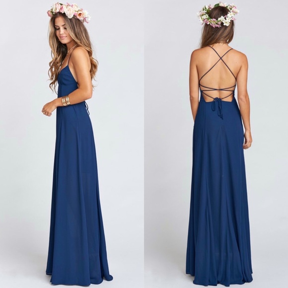 Show Me Your Mumu | Godshaw Goddess Rich Navy Crisp Bridal Dress - Picture 10 of 10
